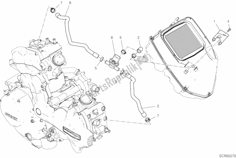 Alle onderdelen voor de Secundaire Luchtsysteem van de Ducati Multistrada 1260 Enduro Thailand 2020